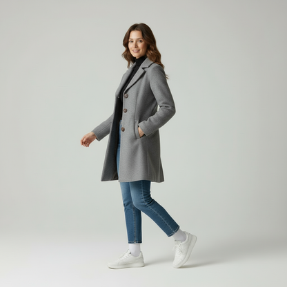 Iris - Cappotto donna elegante in tessuto chic