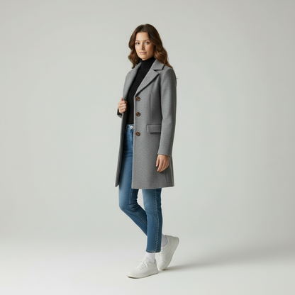 Iris - Cappotto donna elegante in tessuto chic