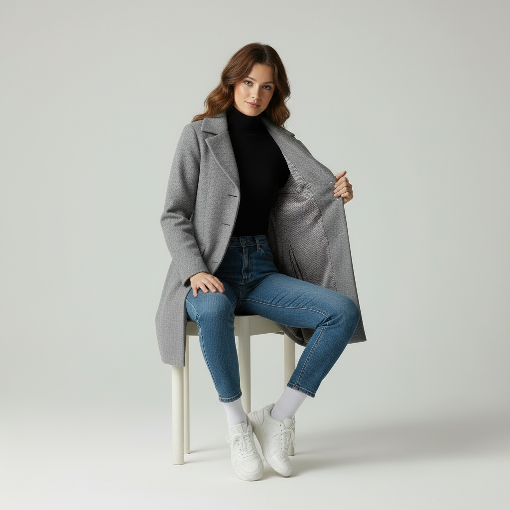 Iris - Cappotto donna elegante in tessuto chic