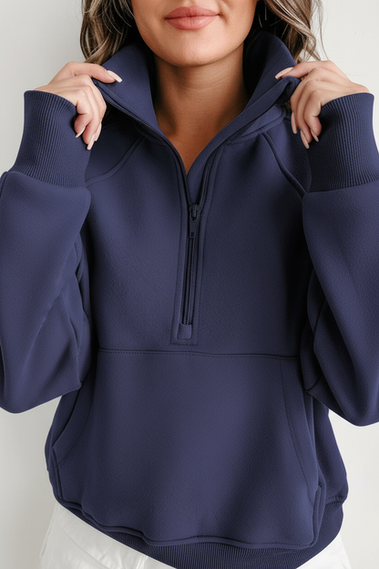 Isaura - Felpa donna corta moderna con zip