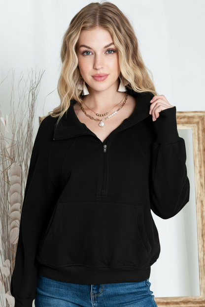 Isaura - Felpa donna corta moderna con zip