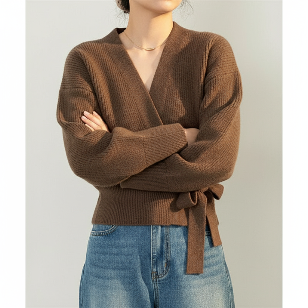 Lynette – Cardigan Wrap Chic con Laccio Elegante