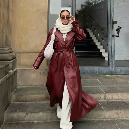 Teodora – Cappotto Trench Bordeaux Elegante