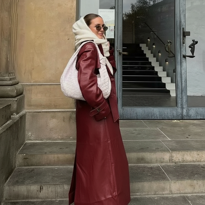 Teodora – Cappotto Trench Bordeaux Elegante