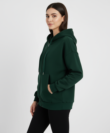 Iride - Felpa donna casual morbida con zip