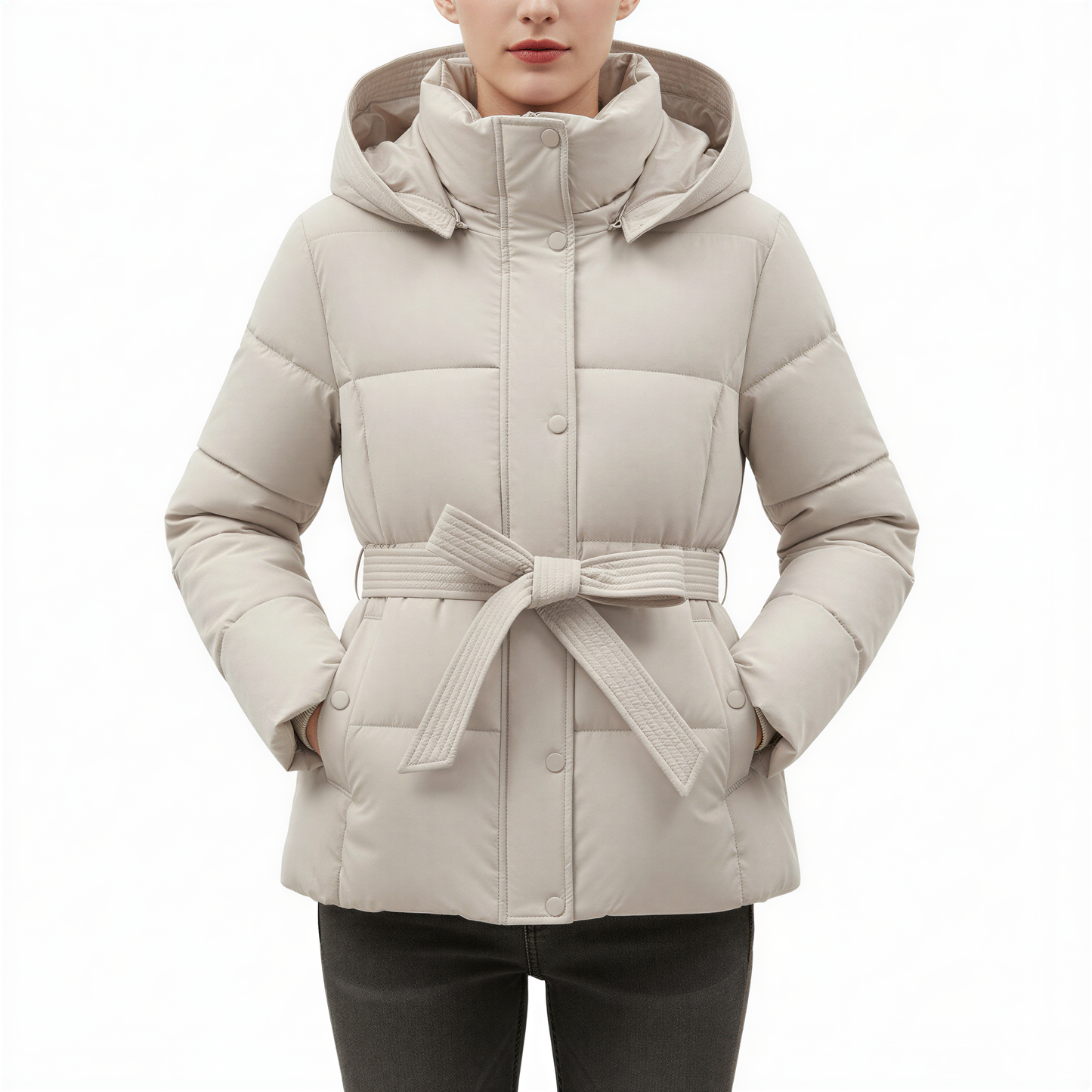 Isabella - Parka donna invernale chic con cintura