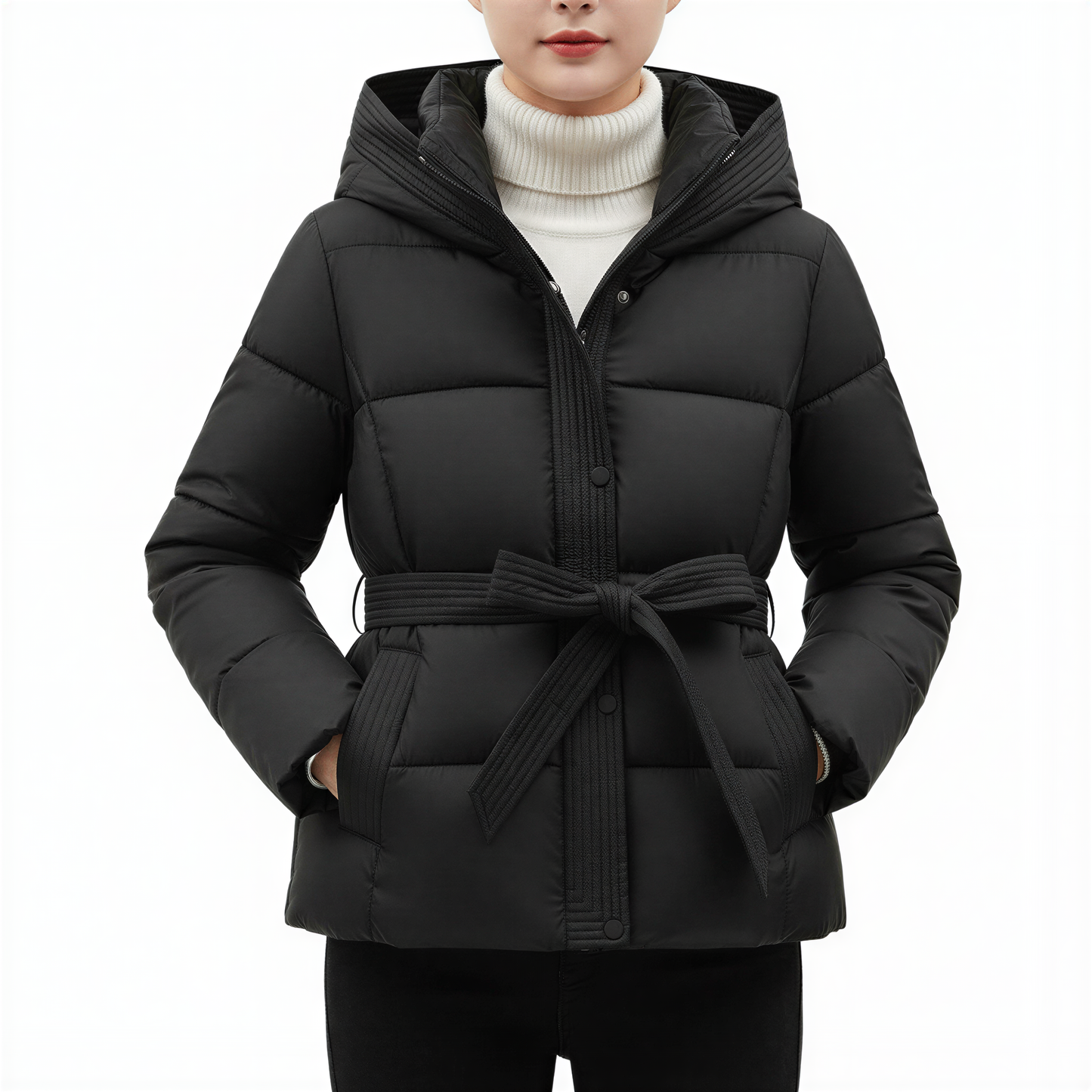 Isabella - Parka donna invernale chic con cintura