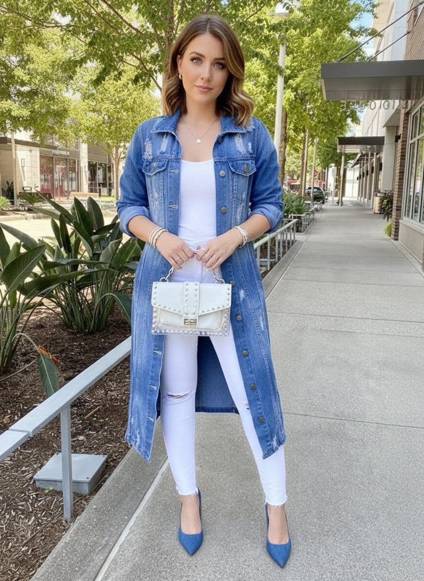 Isotta - Giacca jeans oversize donna stile vintage