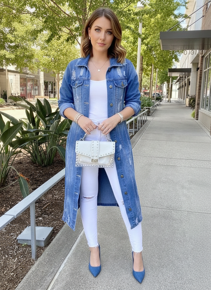 Isotta - Giacca jeans oversize donna stile vintage