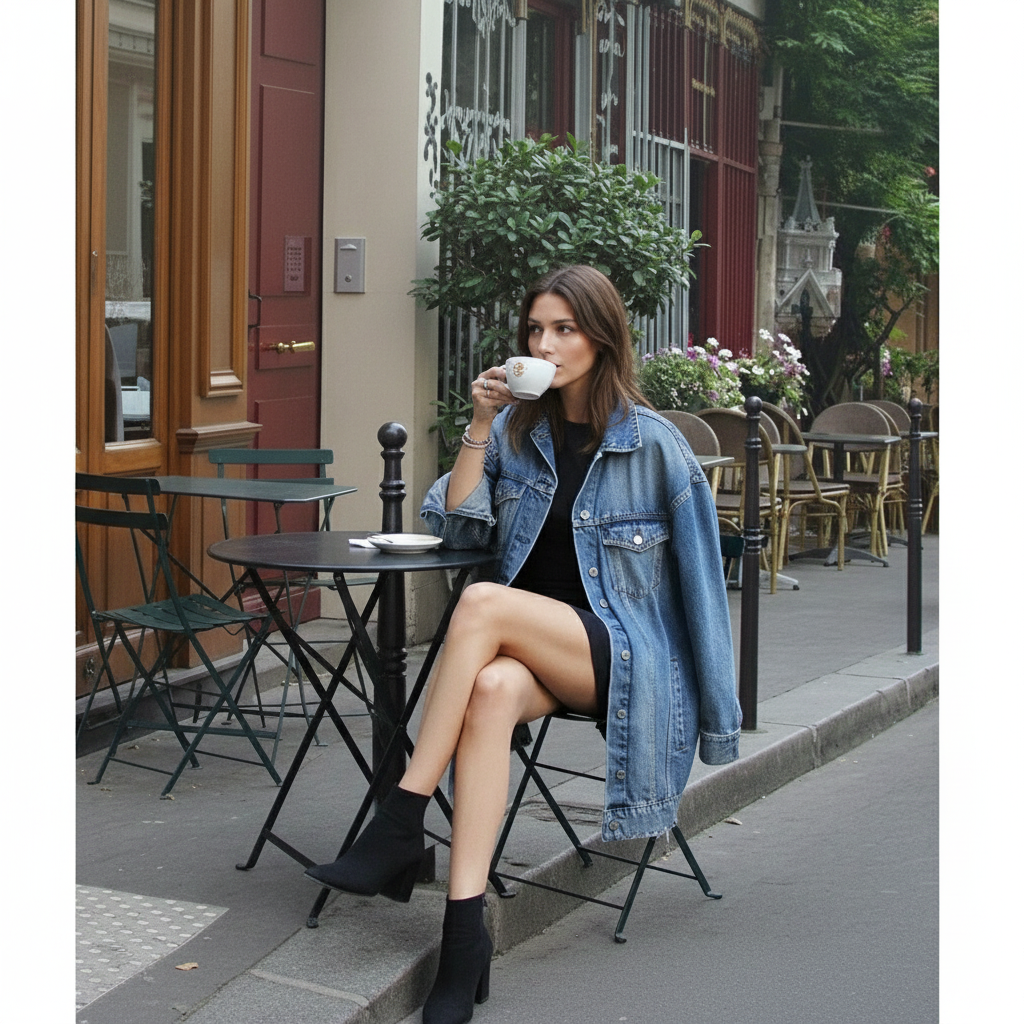 Isotta - Giacca jeans oversize donna stile vintage