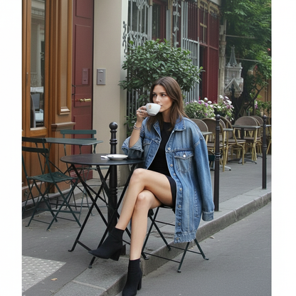 Isotta - Giacca jeans oversize donna stile vintage