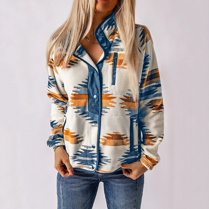 Ivette - Pullover donna boho con zip tribale