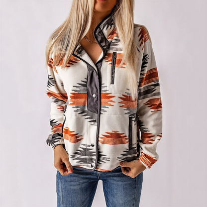 Ivette - Pullover donna boho con zip tribale