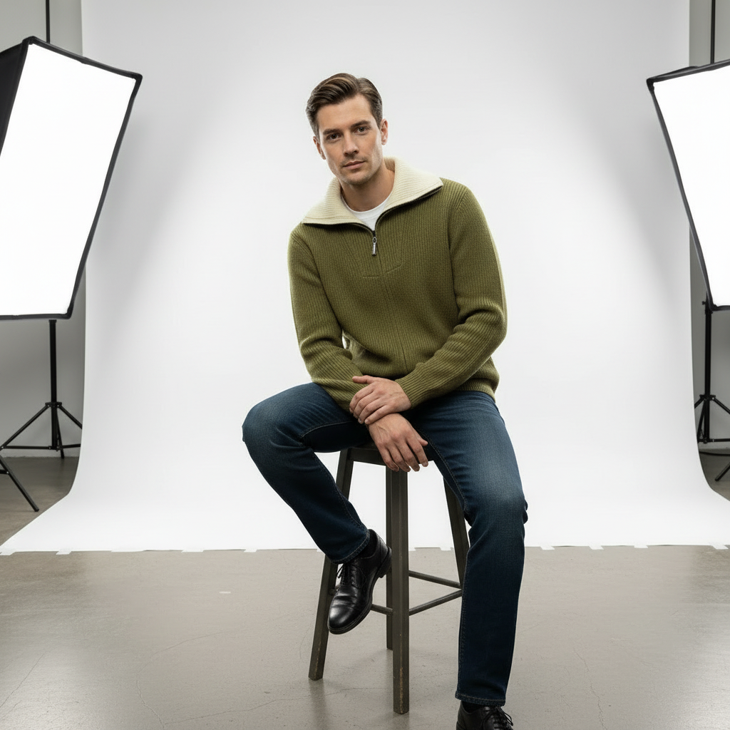 Jett – Maglione Uomo Mezza Zip Casual Invernale