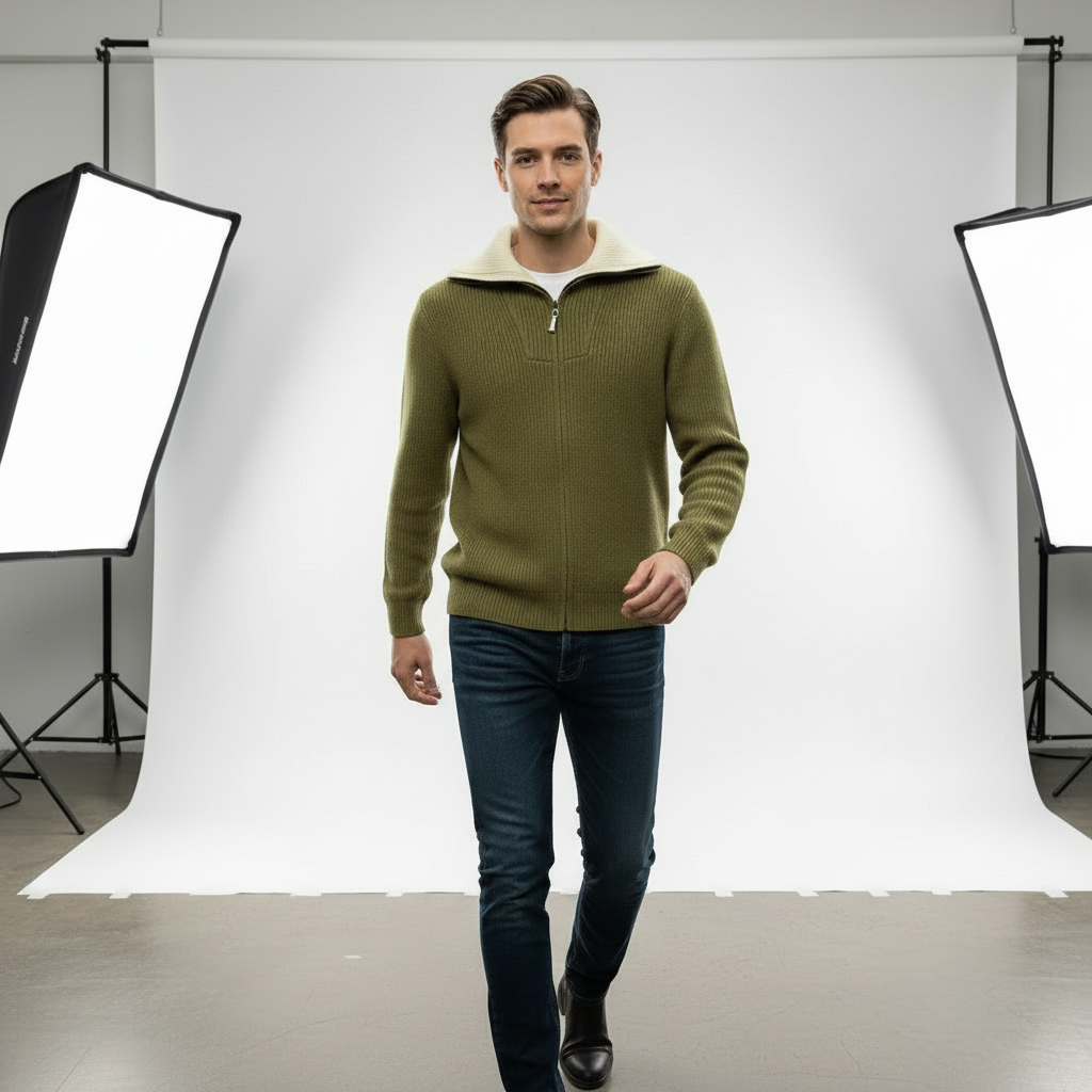 Jett – Maglione Uomo Mezza Zip Casual Invernale