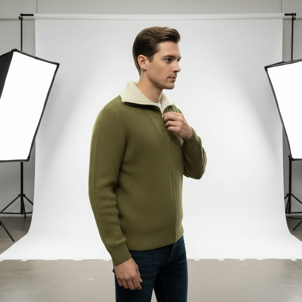 Jett – Maglione Uomo Mezza Zip Casual Invernale
