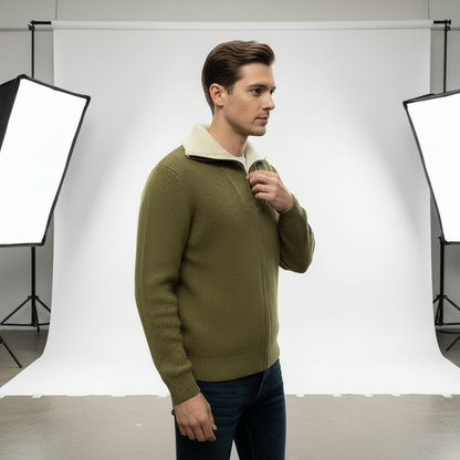 Jett – Maglione Uomo Mezza Zip Casual Invernale