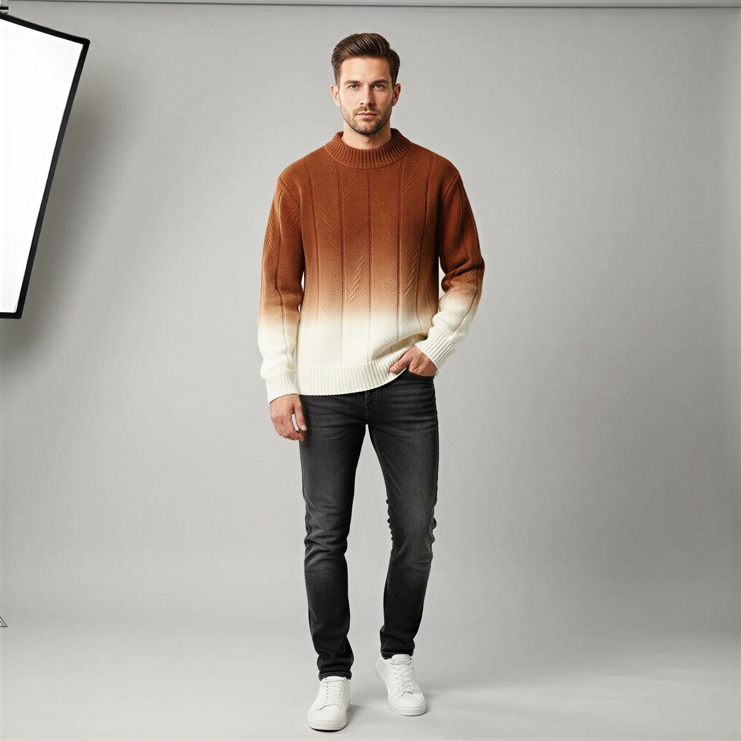 Henri - Maglione Uomo Gradient Collo Alto