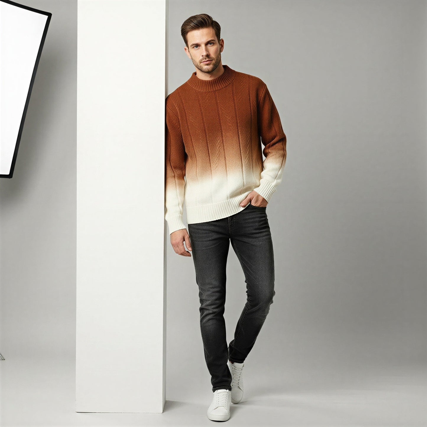 Henri - Maglione Uomo Gradient Collo Alto