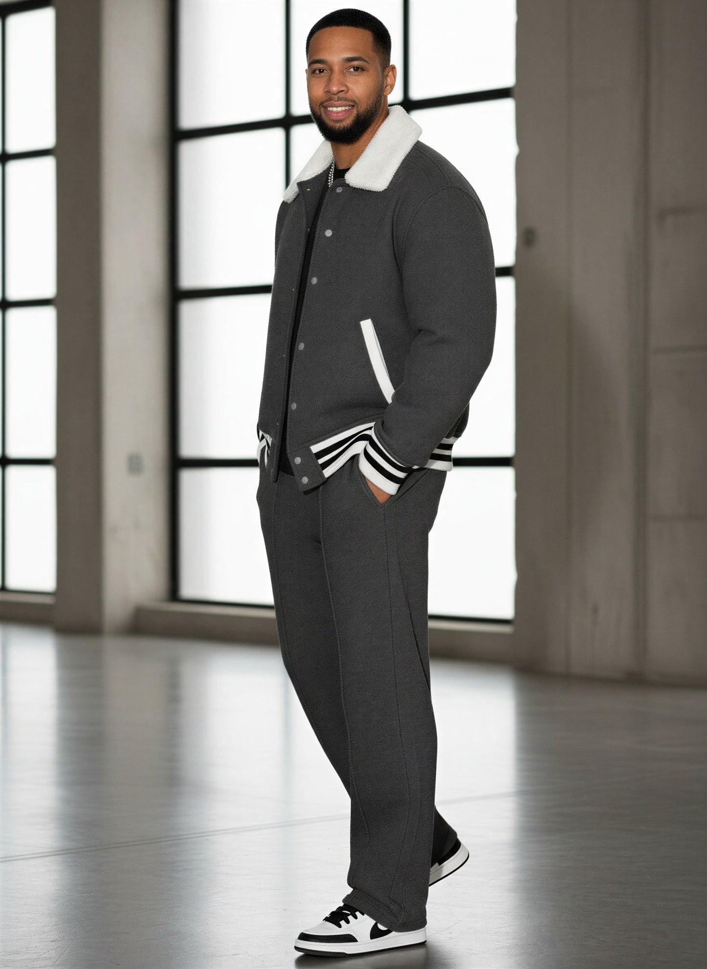 Helio - Completo Uomo Bomber Pantaloni Varsity