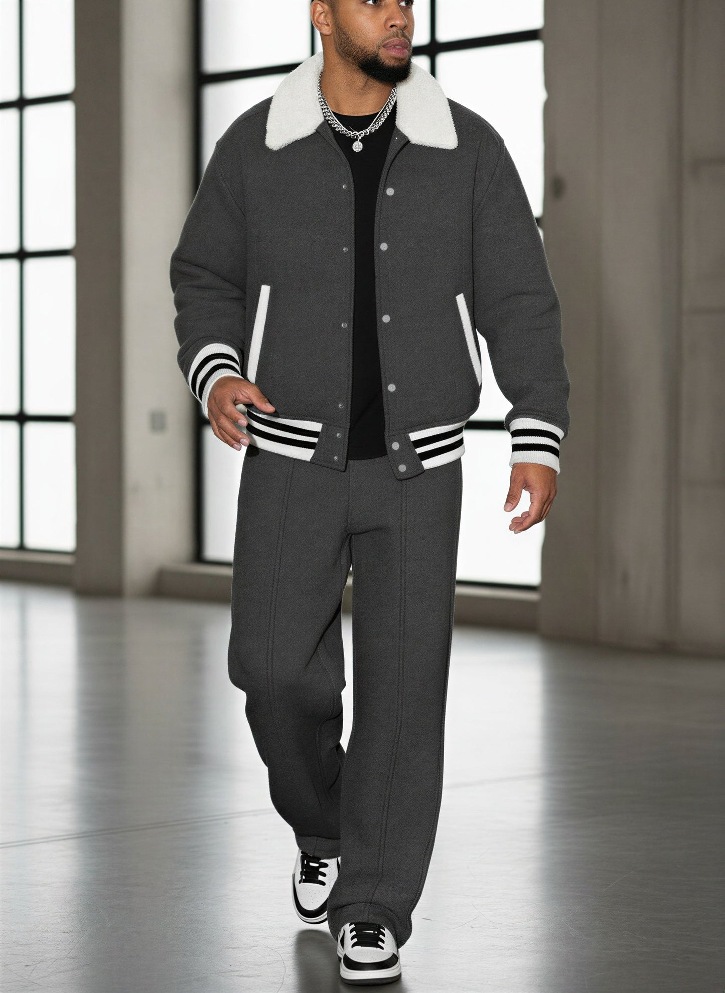Helio - Completo Uomo Bomber Pantaloni Varsity