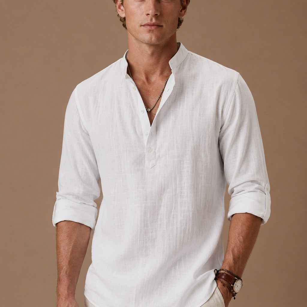 Leonzio - Camicia Uomo in Lino Elegante Premium