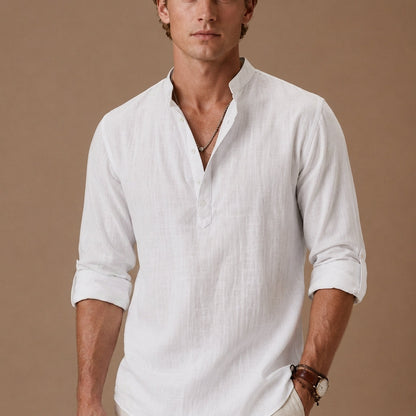 Leonzio - Camicia Uomo in Lino Elegante Premium