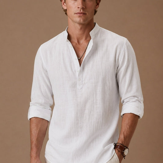 Leonzio - Camicia Uomo in Lino Elegante Premium