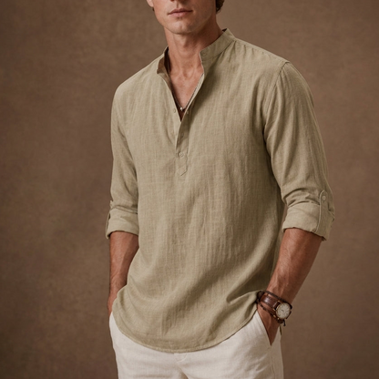 Leonzio - Camicia Uomo in Lino Elegante Premium