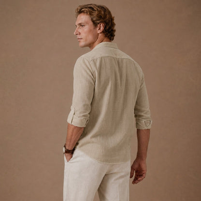 Leonzio - Camicia Uomo in Lino Elegante Premium
