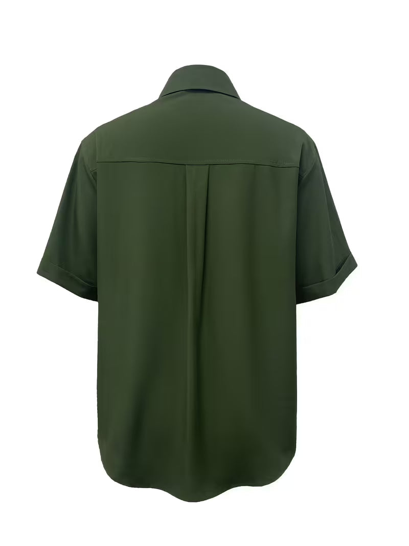 Natasha - Camicia Donna Maniche Corte Tasca Elegante