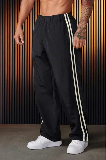 Hippolito - Pantalone Sportivo Uomo Doppia Striscia Stampa