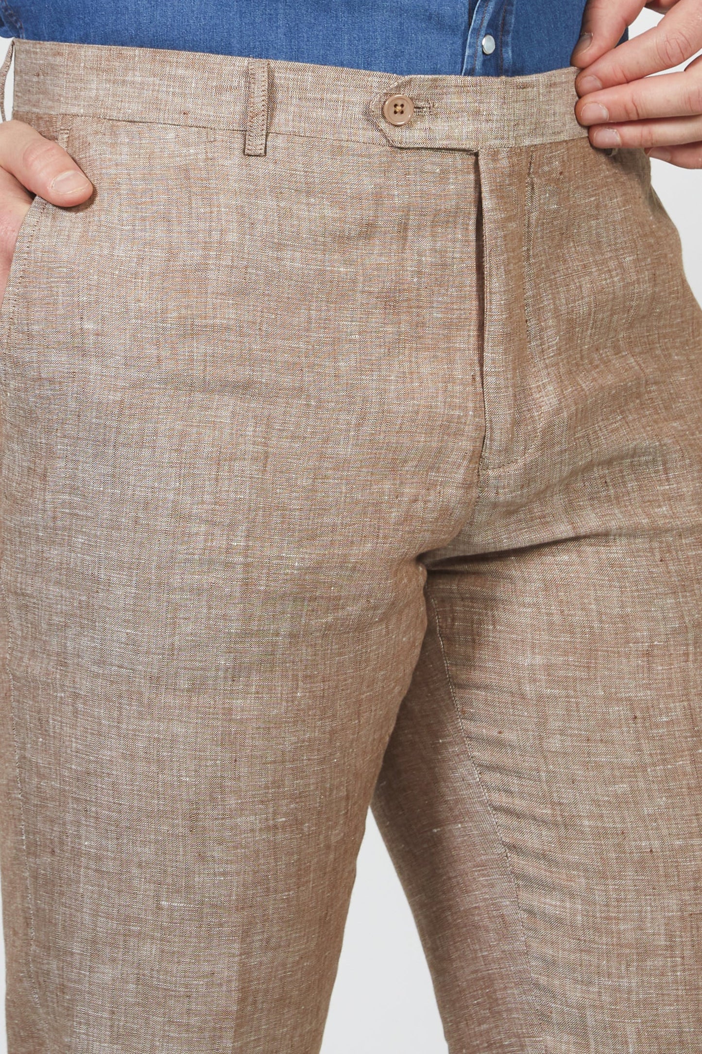 Rufiano - Pantalone Uomo Melange Leggero Fresco Naturale