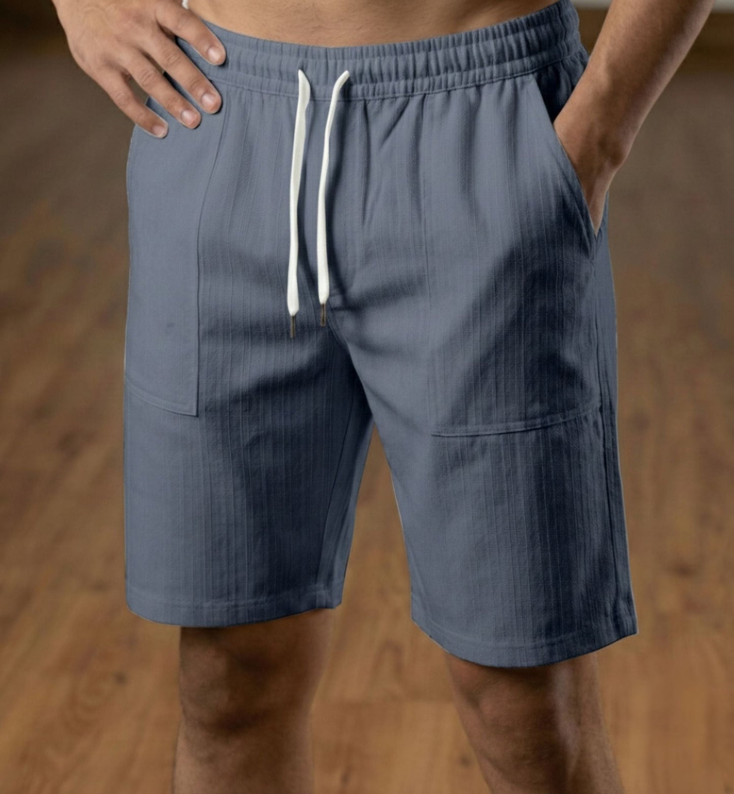 Duilio - Pantaloncini Grigio Antracite Cordoncino Uomo