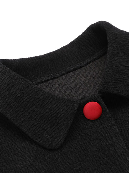 Evelina - Giacca corta nera in maglia strutturata