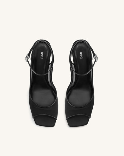 Melodita – Serenity Sandali Mini Estivi in Mesh e Raso Nero