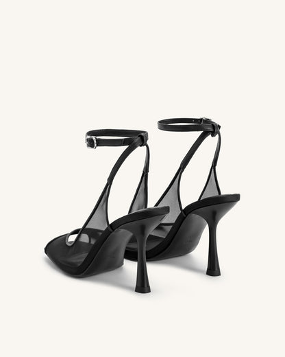 Melodita – Serenity Sandali Mini Estivi in Mesh e Raso Nero