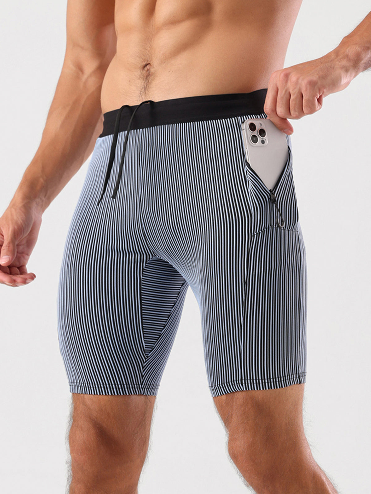 Raimondo - Shorts Running Uomo Compressione Zip Tasche Moderni