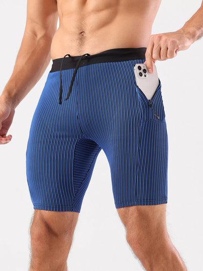 Raimondo - Shorts Running Uomo Compressione Zip Tasche Moderni