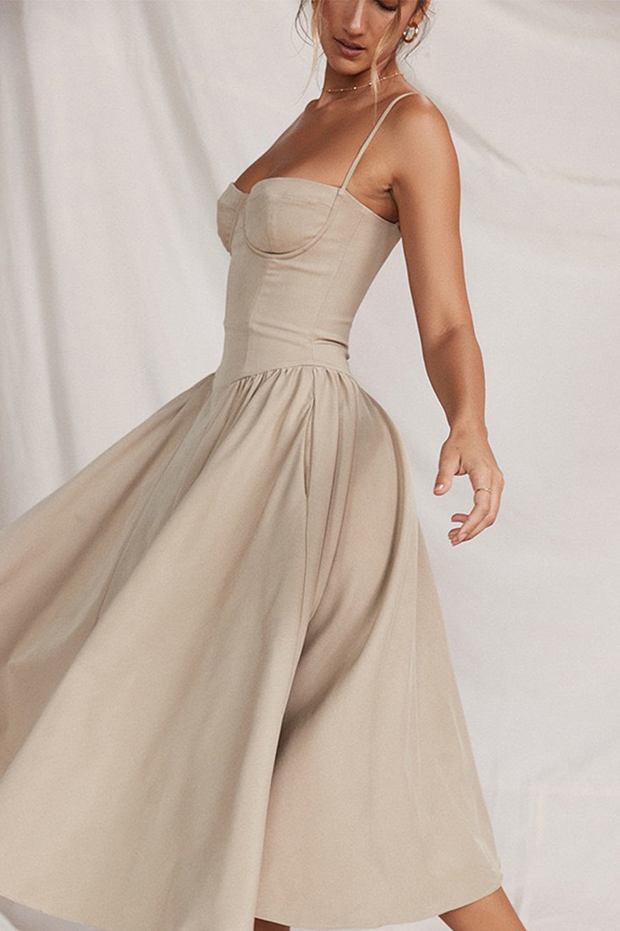 Quineta - Abito Midi Sling Donna Sensuale Elegante Moderno