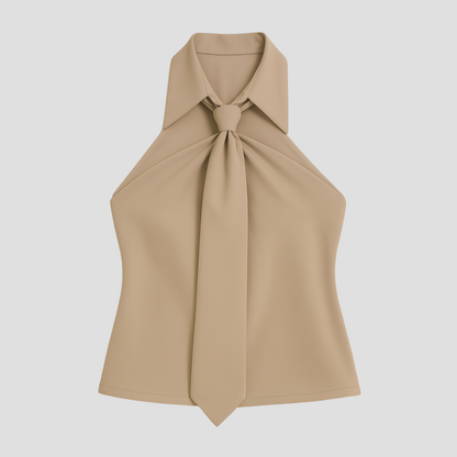 Treisia - Blusa estiva elegante con collo halter donna