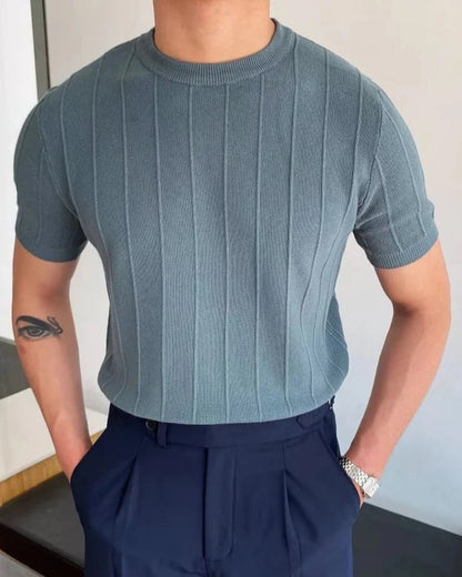 Riccardo – T-shirt uomo righe comfort quotidiano estiva