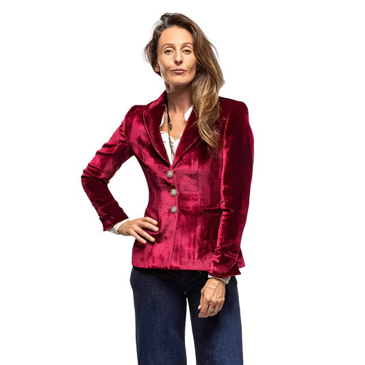 Filomena - Blazer tradizionale in velluto con colletto a revers