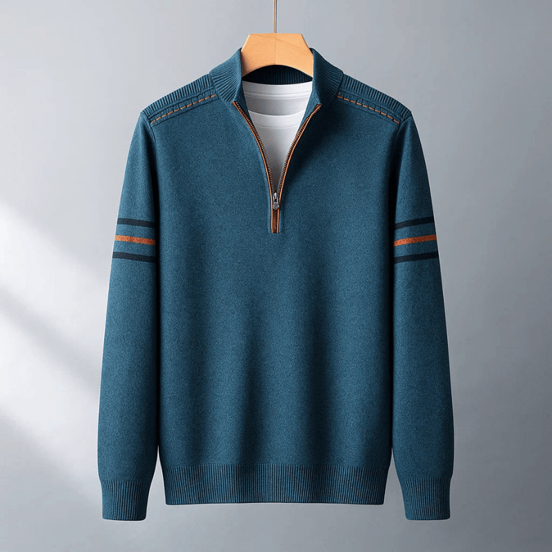 Timandro - Maglione Moderno Mezzo Zip Uomo