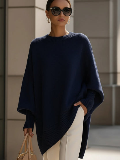 Tirna - Poncho maglione confortevole stile moderno donna elegante