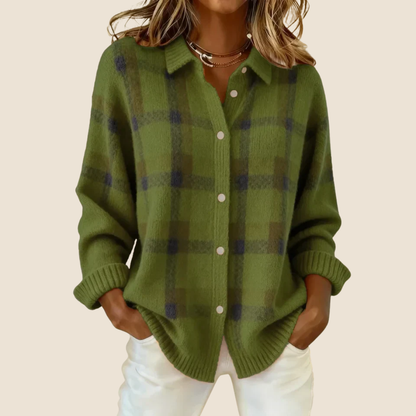 Jolanda – Maglia Donna a Quadri Morbida e Confortevole