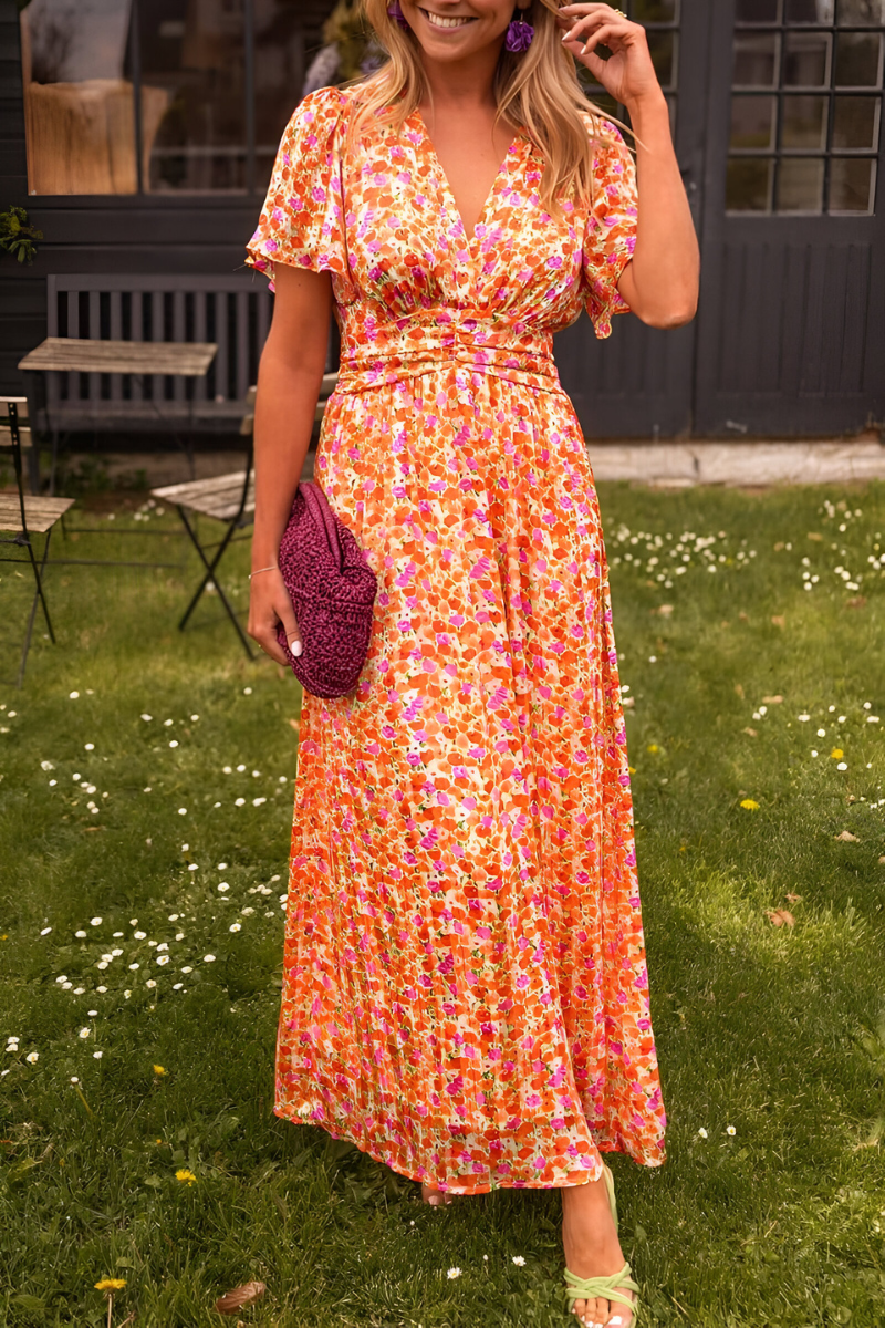 Ofelia – Abito Maxi Elegante Con Scollo A V E Vestibilità Femminile