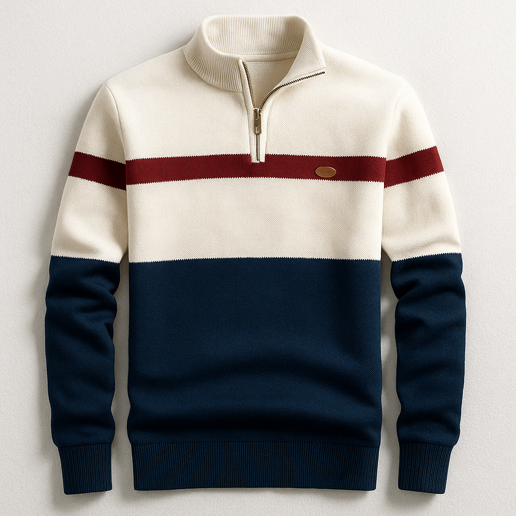Dino - Maglione Uomo Mezza Zip Stile Classico