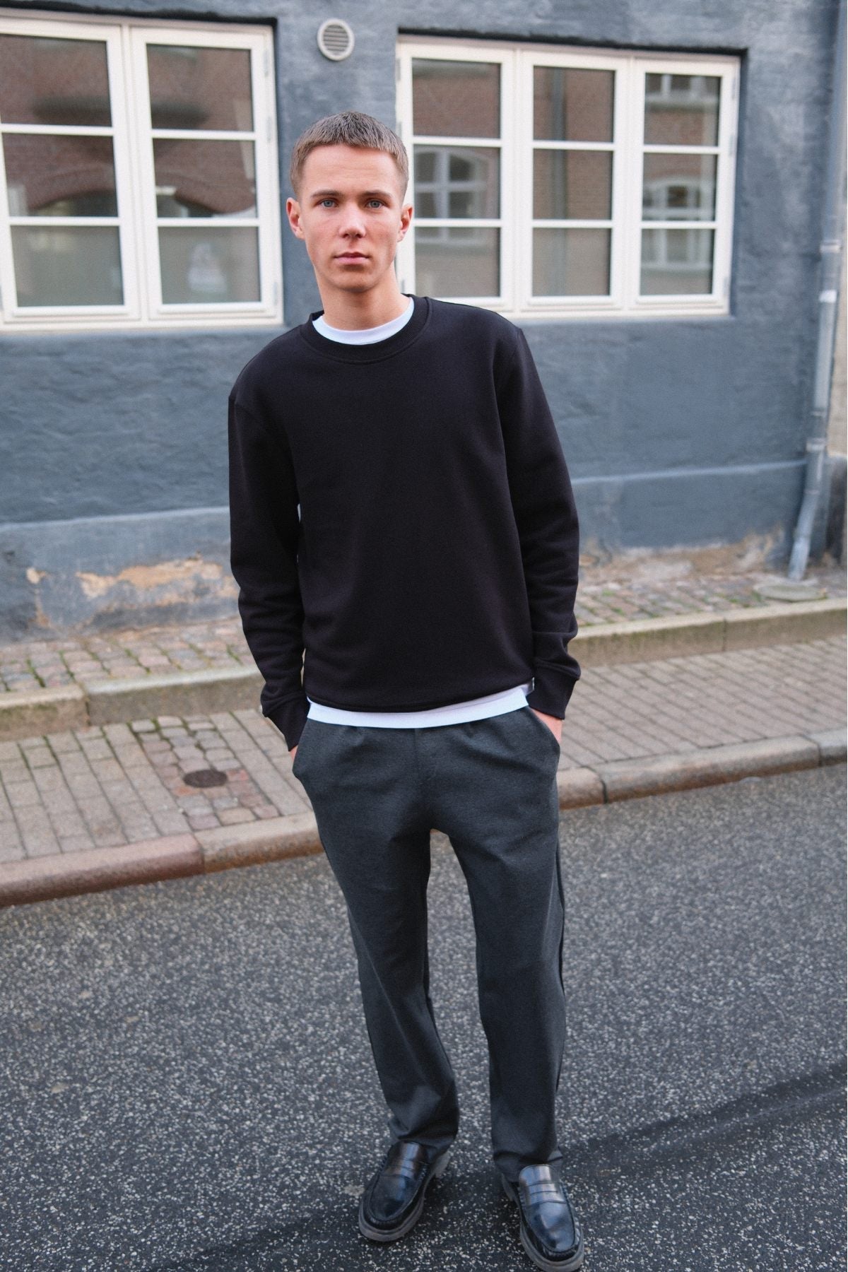 Rodulfo - Pantaloni Wide Performance Uomo Grigio Melange