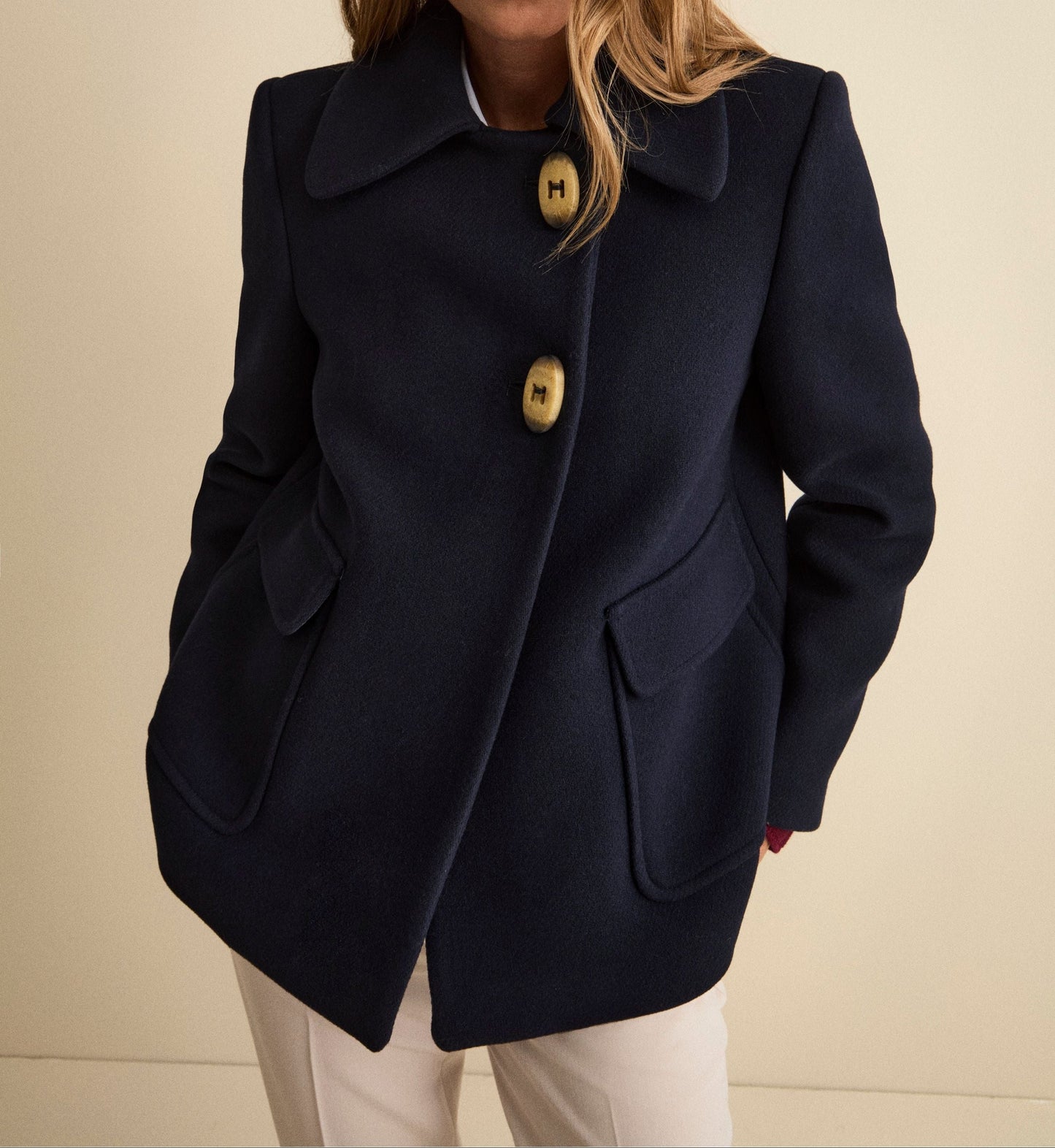 Jessika - Cappotto Corto Donna Svasato Blu